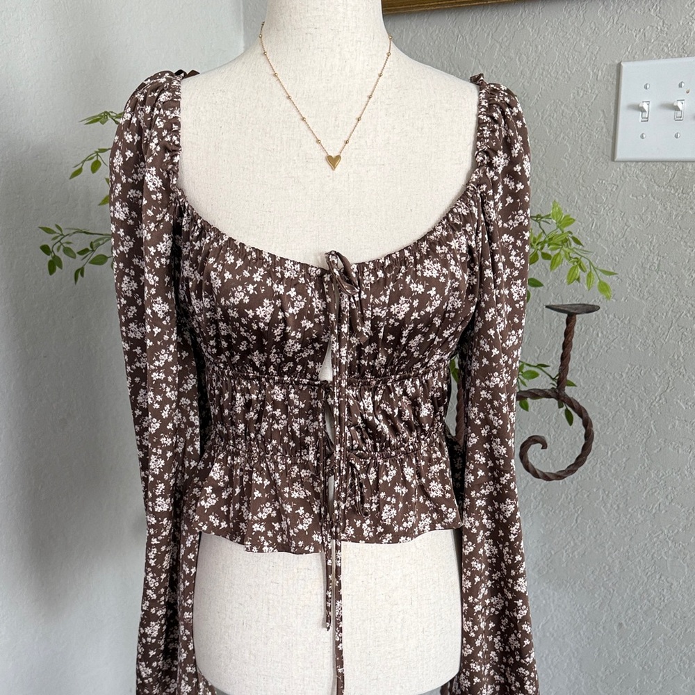 Floral Brown Women's Top